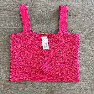 Cult Gaia pink knit crop top size Xs